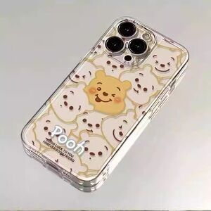 Pooh Bear Clear Phone Case - White and Yellow